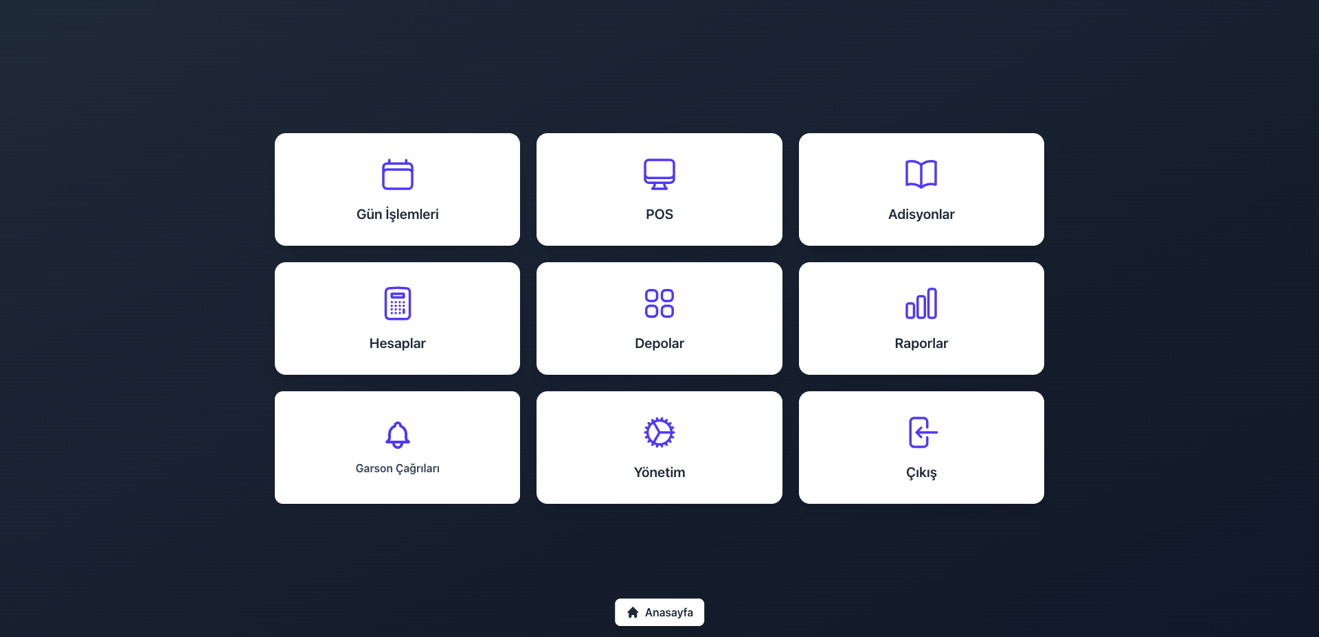 Dashboard - POS Yönetim Sistemi | Restoran, Otel, Bar ve İşletme Yazılımı