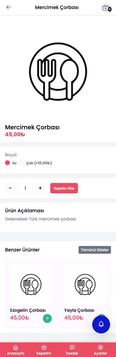 QR Menü - Ürün Detay - POS Yönetim Sistemi | Restoran, Otel, Bar ve İşletme Yazılımı