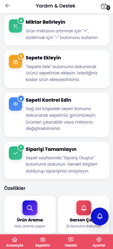 QR Menü - Yardım 2 - POS Yönetim Sistemi | Restoran, Otel, Bar ve İşletme Yazılımı