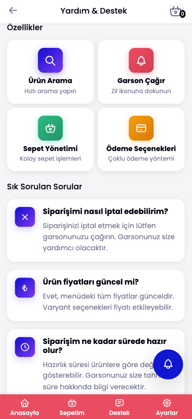 QR Menü - Yardım 3 - POS Yönetim Sistemi | Restoran, Otel, Bar ve İşletme Yazılımı
